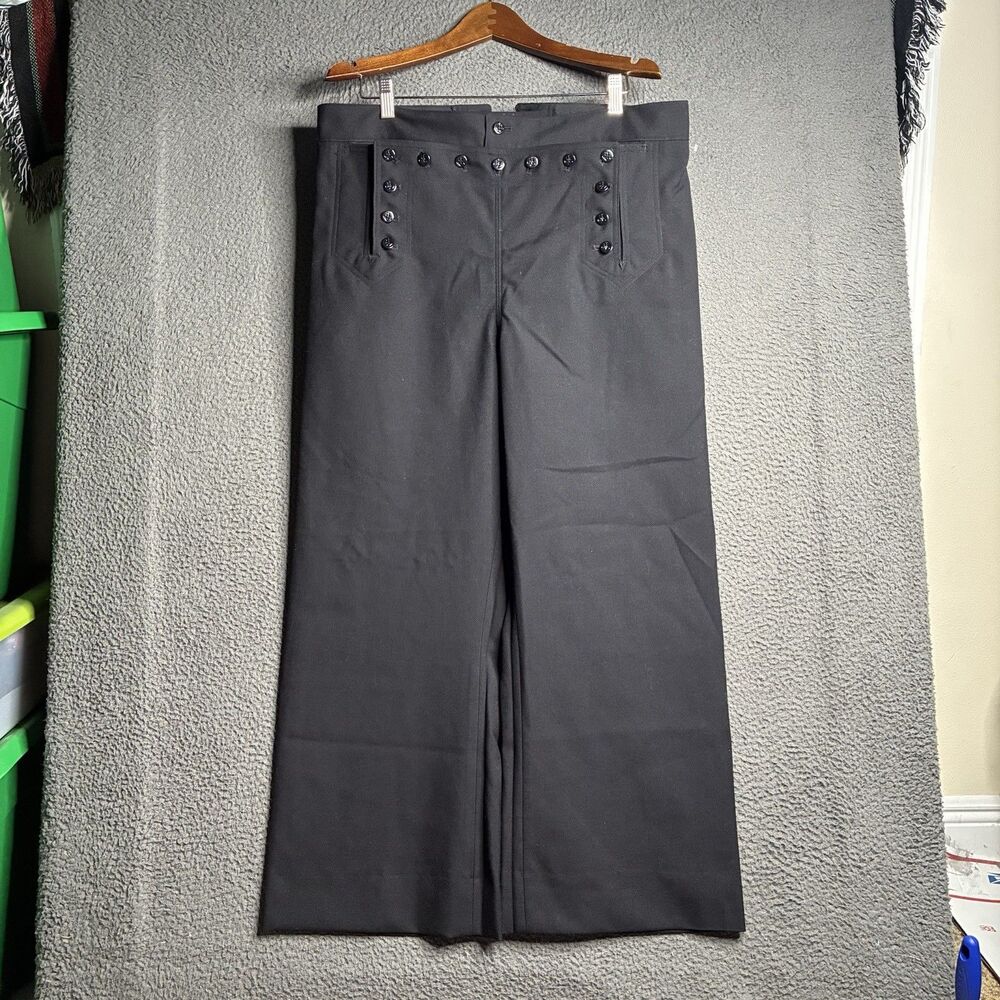 Vintage US Navy Men's Dress Blue 13-Button Wool Sailor Trousers Size 38R 1994